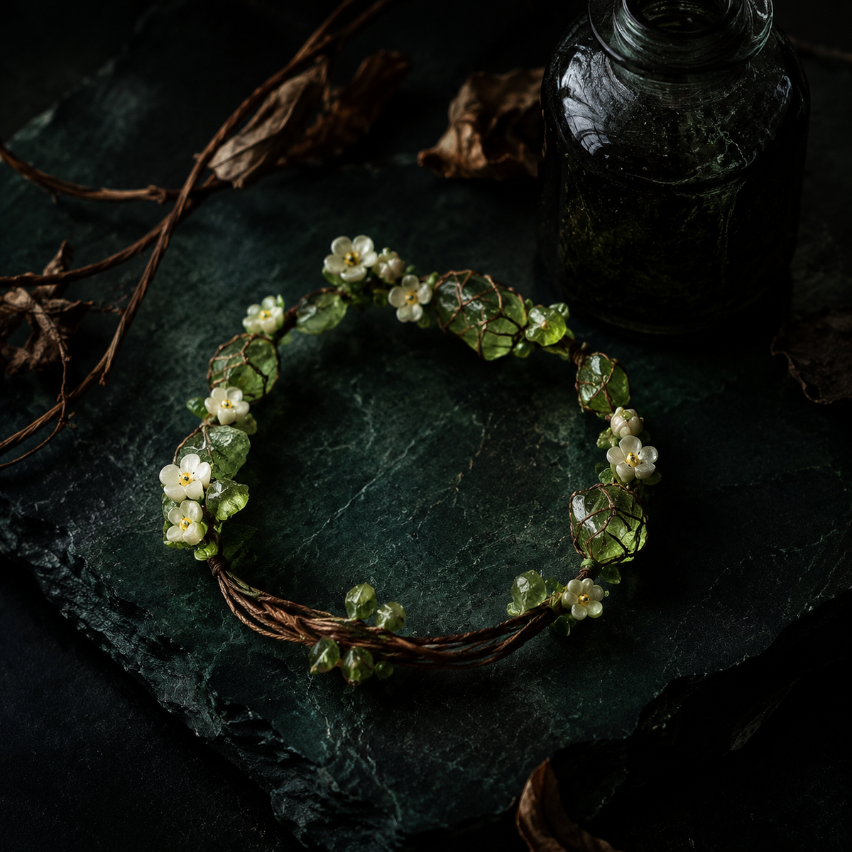 Hestia — Rooted Bloom (editorial dark)